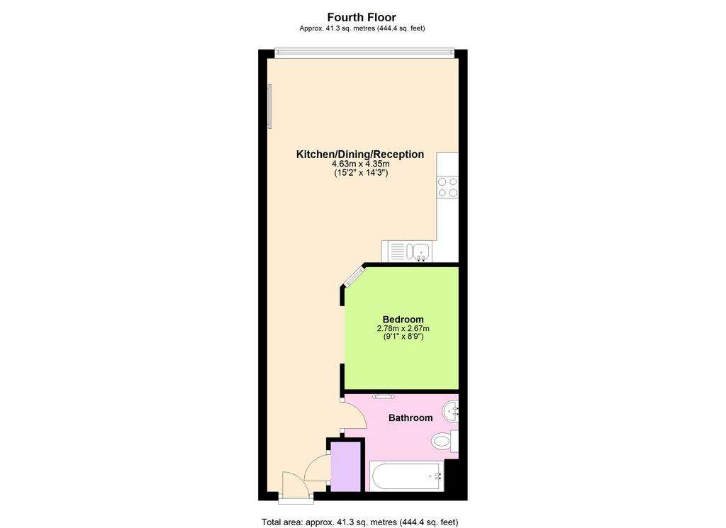 1 bedroom flat to rent - floorplan