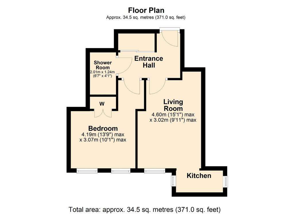 1 bedroom flat to rent - floorplan