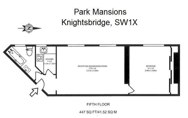 1 bedroom flat to rent - floorplan