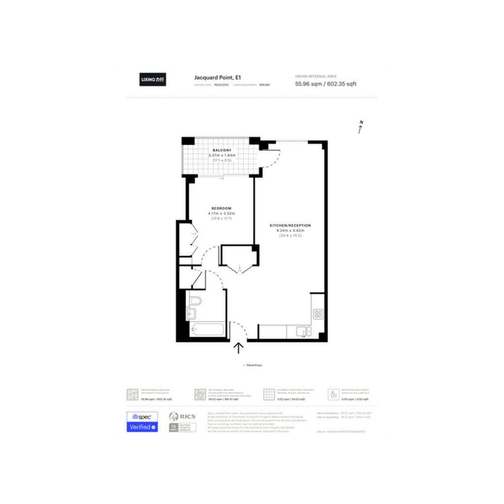 1 bedroom flat to rent - floorplan