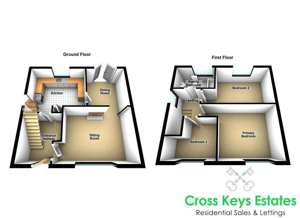 3 bedroom semi-detached house for sale - floorplan