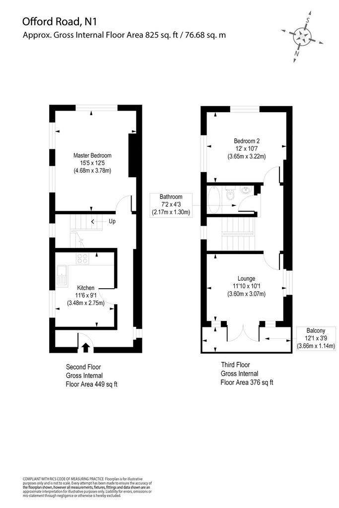 2 bedroom flat to rent - floorplan