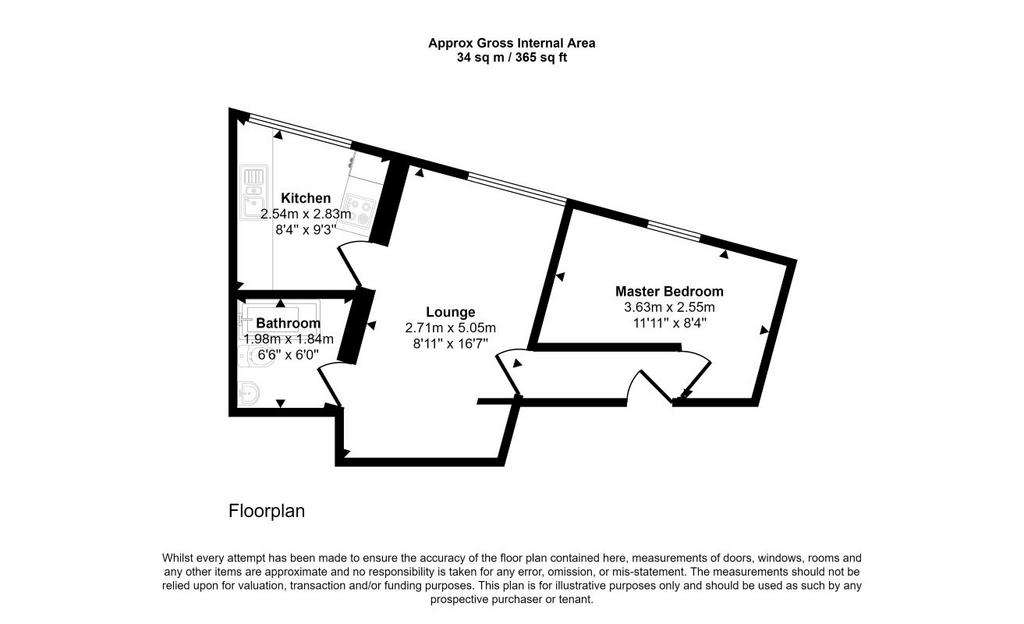 1 bedroom flat for sale - floorplan