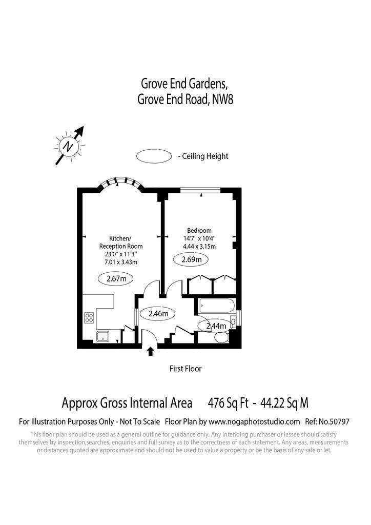 1 bedroom flat to rent - floorplan