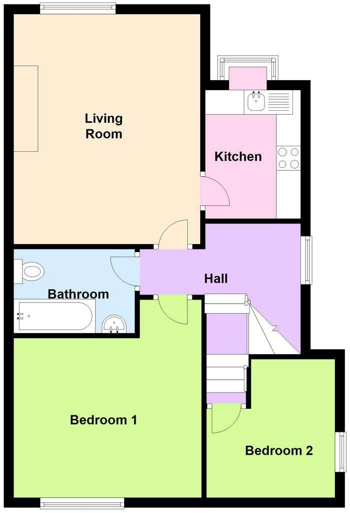 2 bedroom flat to rent - floorplan