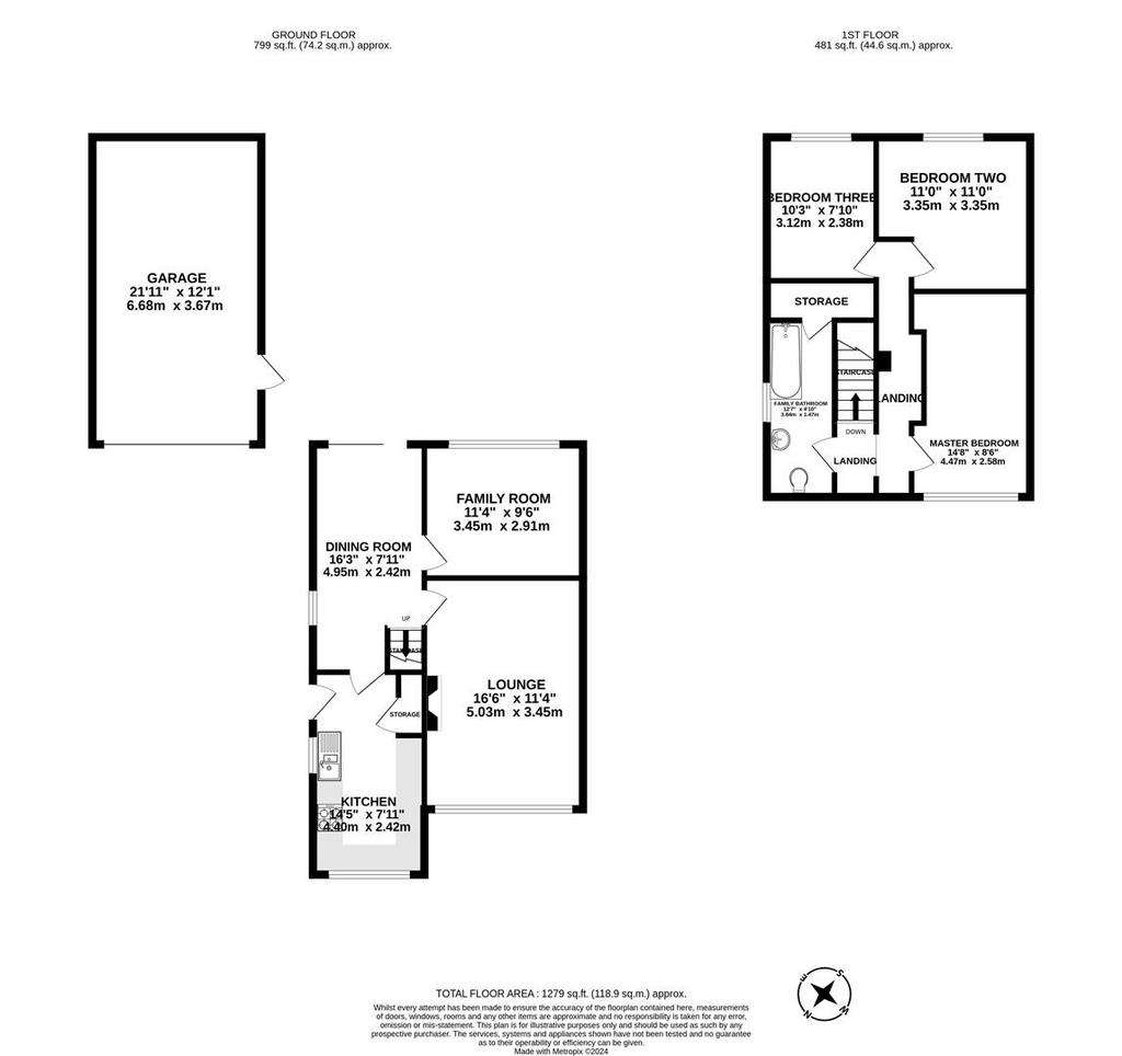 3 bedroom semi-detached house for sale - floorplan