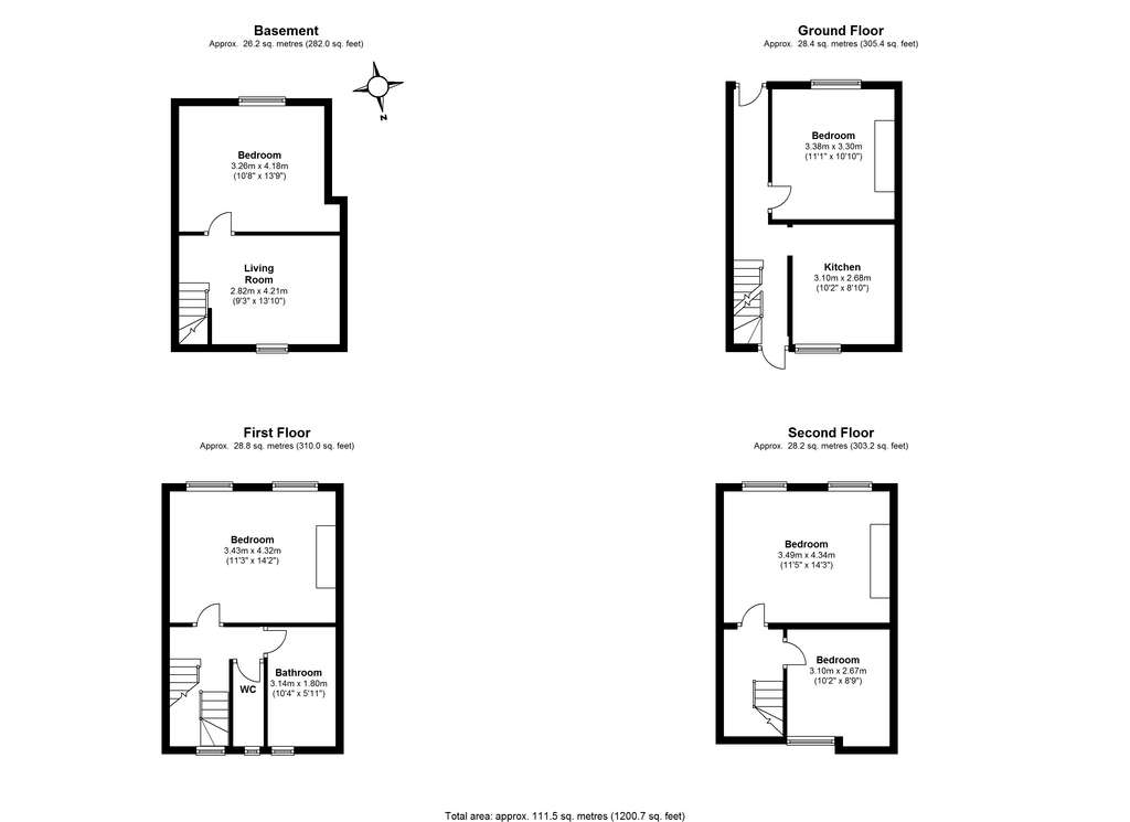 5 bedroom terraced house to rent - floorplan