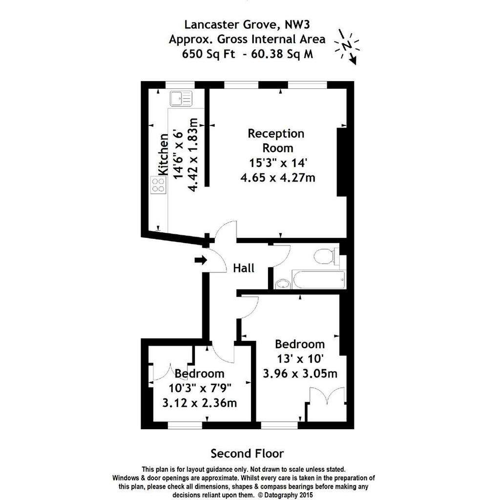 2 bedroom flat to rent - floorplan