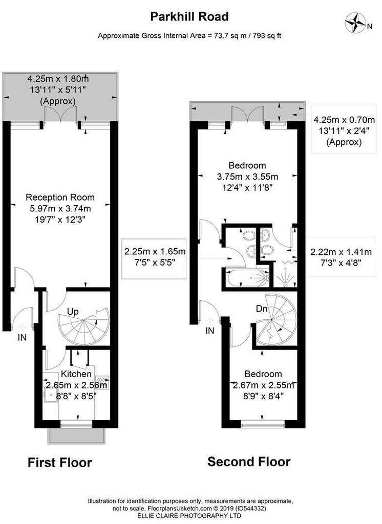 2 bedroom flat to rent - floorplan