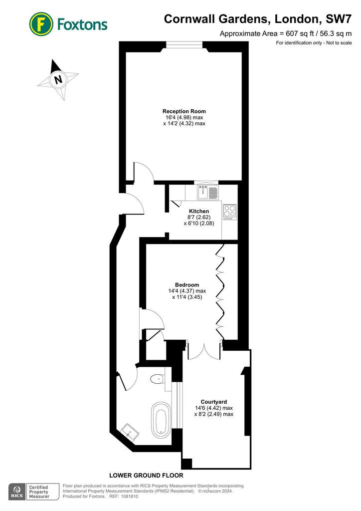 1 bedroom flat to rent - floorplan