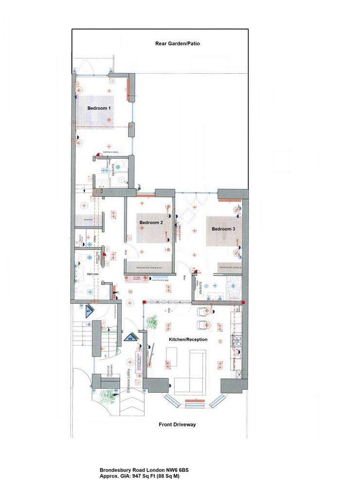 3 bedroom flat to rent - floorplan