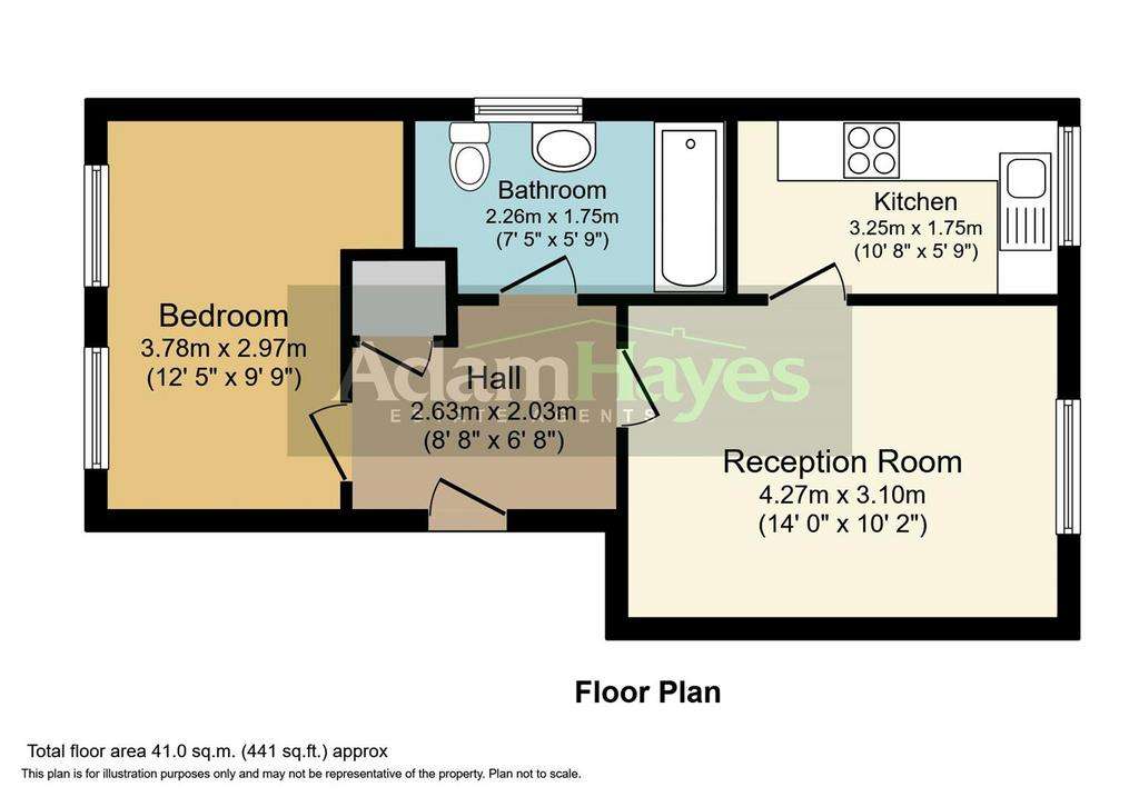 1 bedroom flat to rent - floorplan