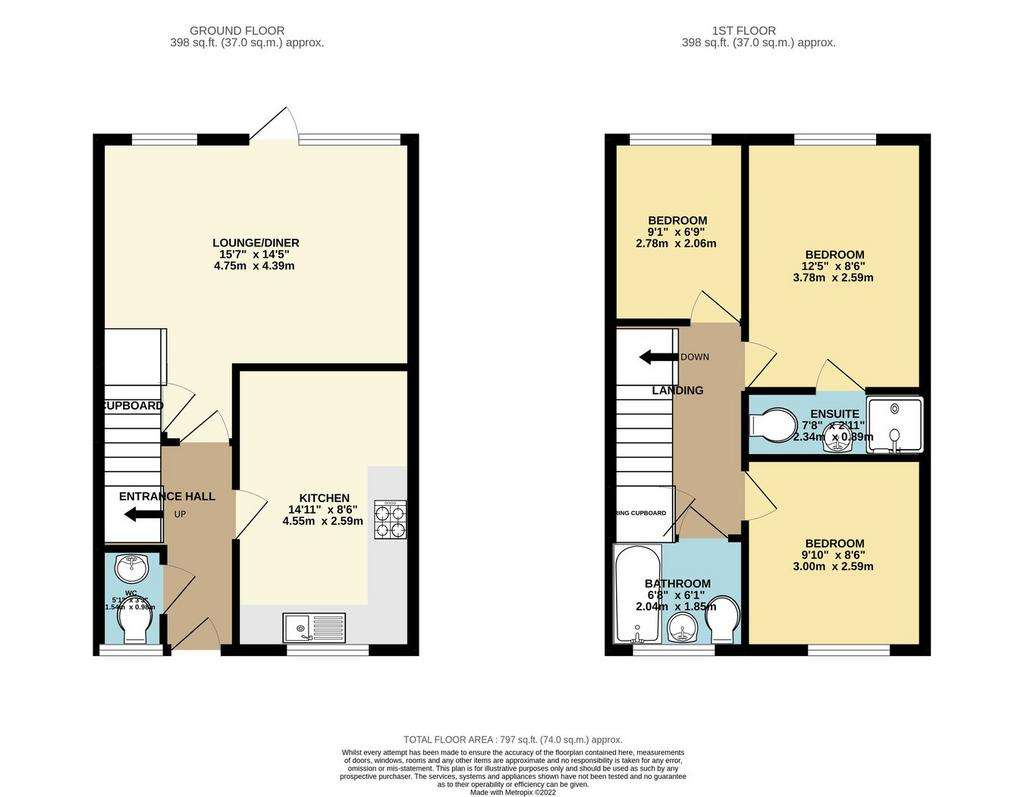 3 bedroom terraced house to rent - floorplan