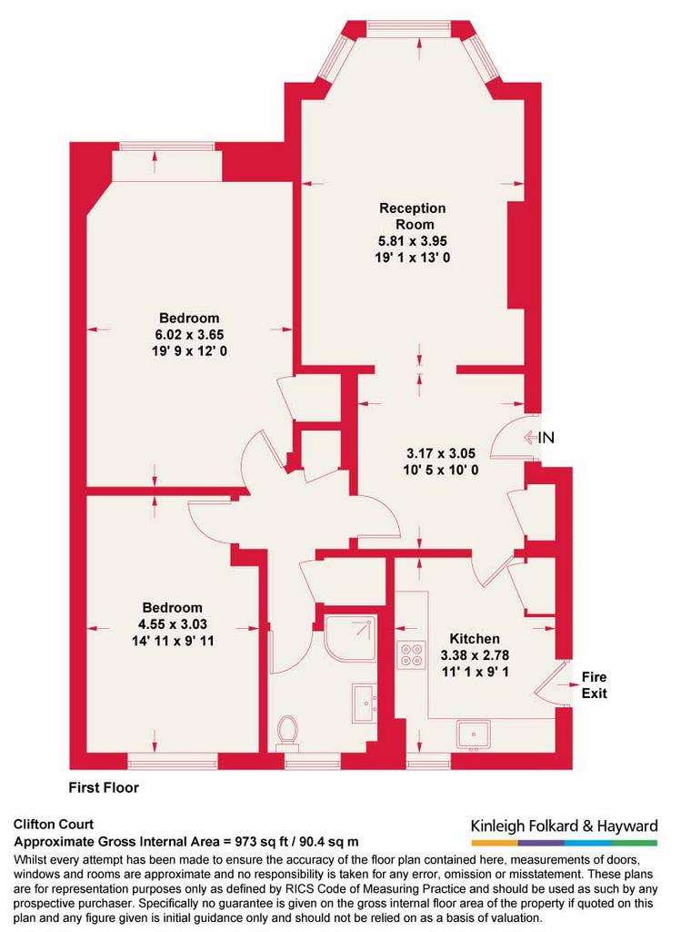 2 bedroom flat to rent - floorplan