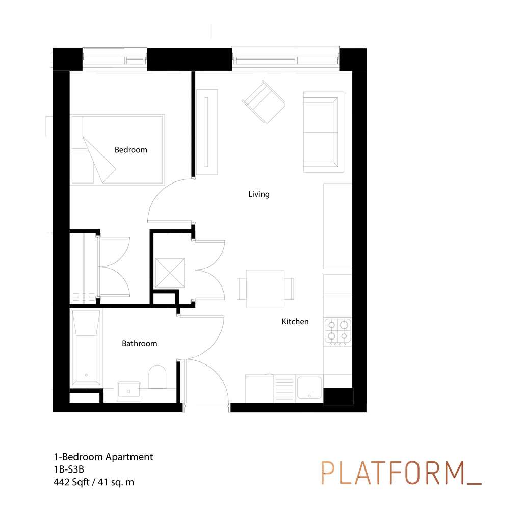 1 bedroom flat to rent - floorplan