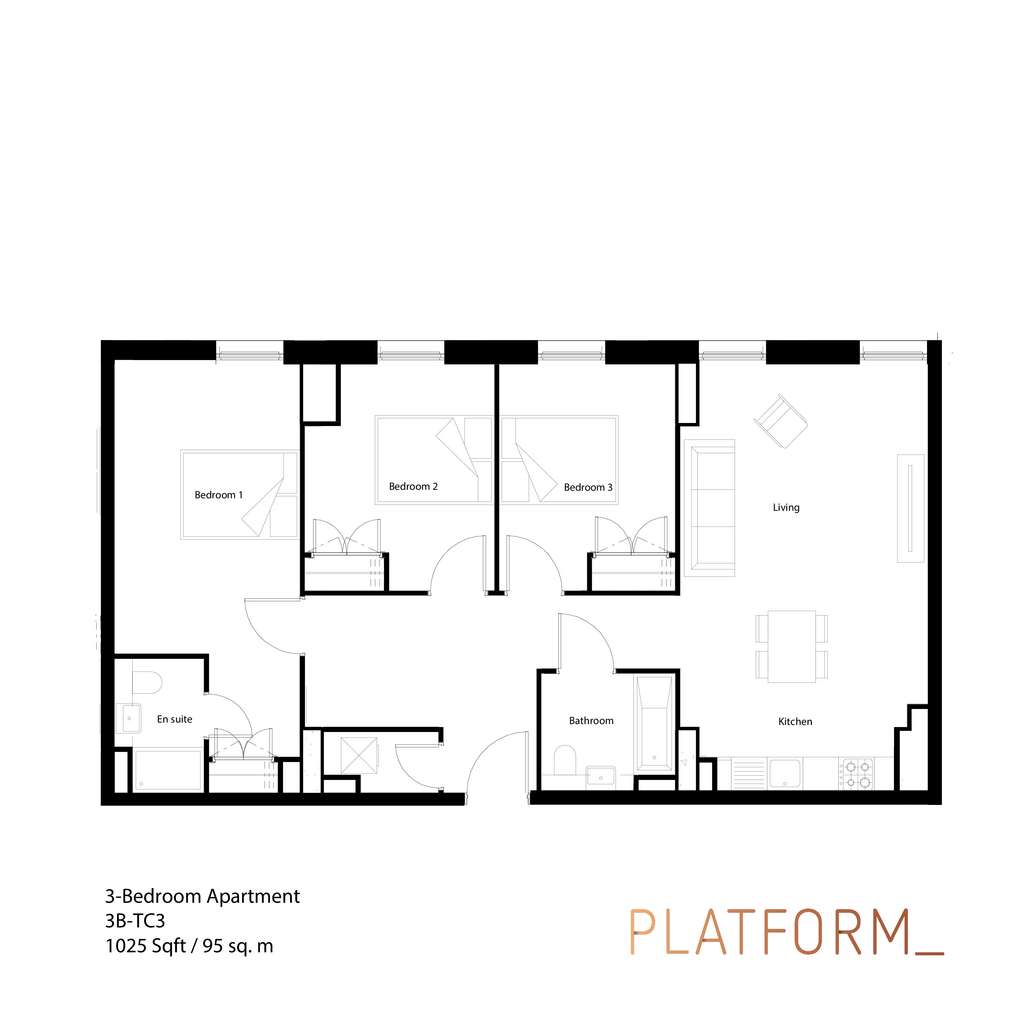 3 bedroom flat to rent - floorplan