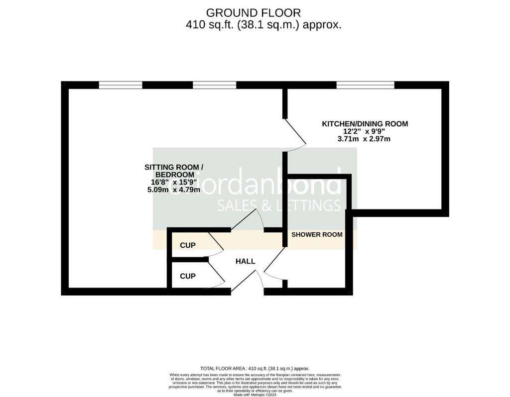 Studio flat for sale - floorplan