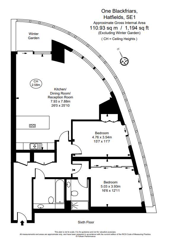 2 bedroom flat to rent - floorplan