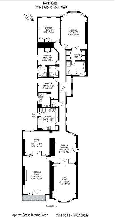 4 bedroom flat to rent - floorplan