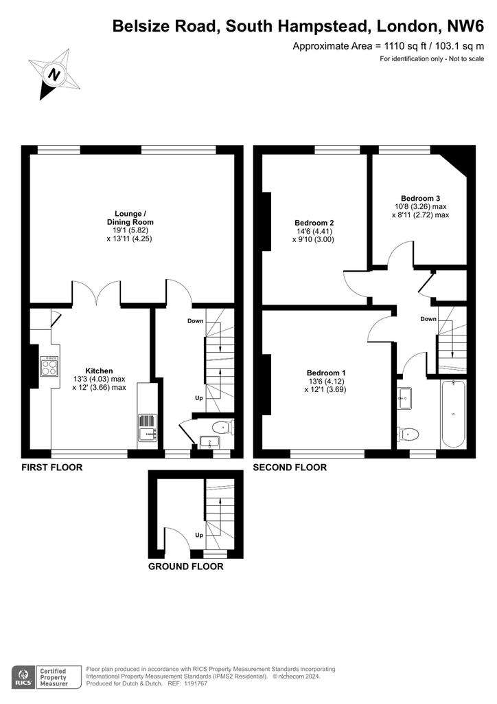 3 bedroom flat to rent - floorplan