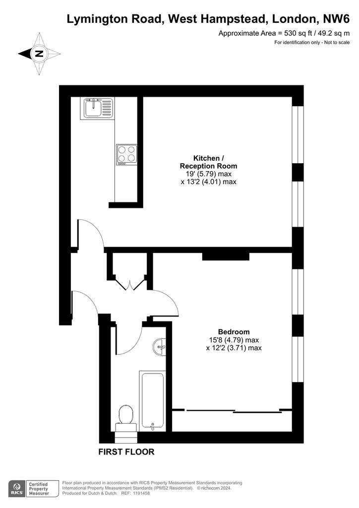 1 bedroom flat to rent - floorplan