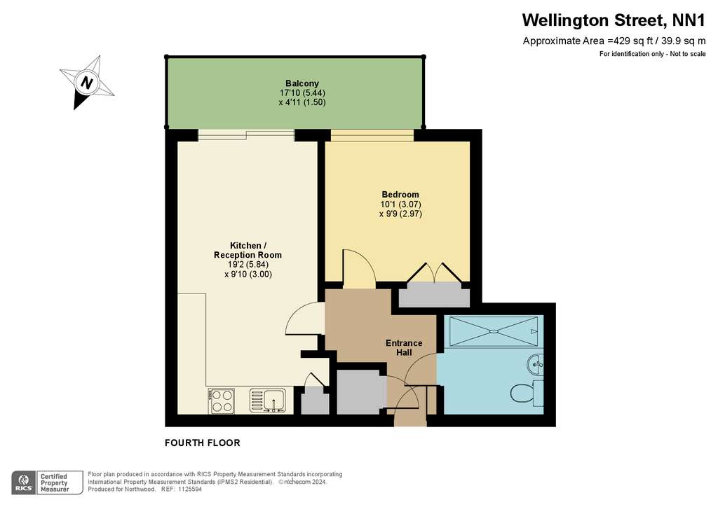 1 bedroom flat to rent - floorplan