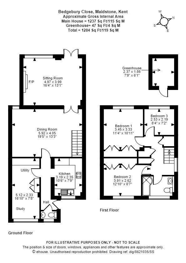 3 bedroom semi-detached house for sale - floorplan