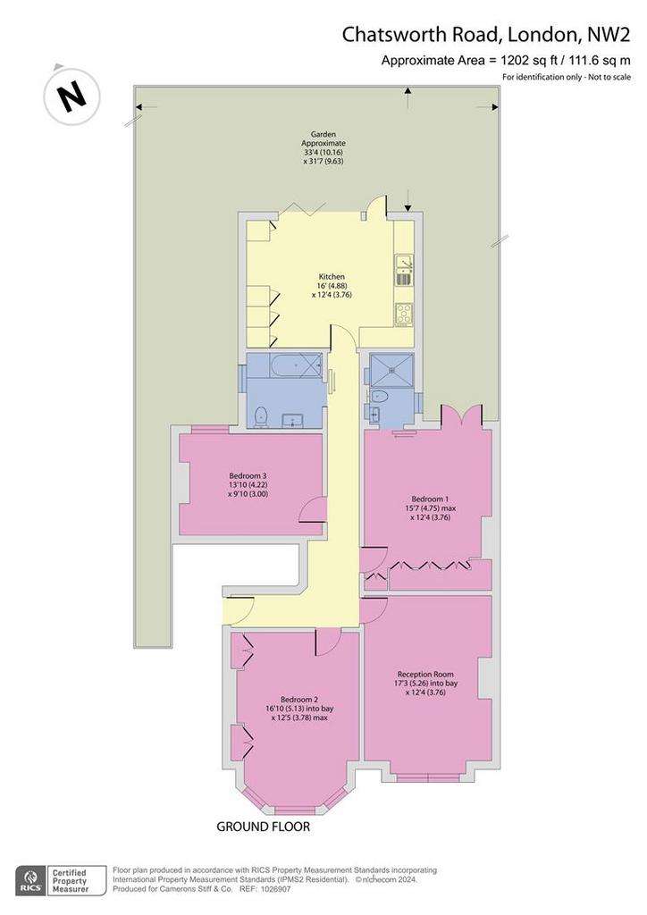 3 bedroom flat for sale - floorplan