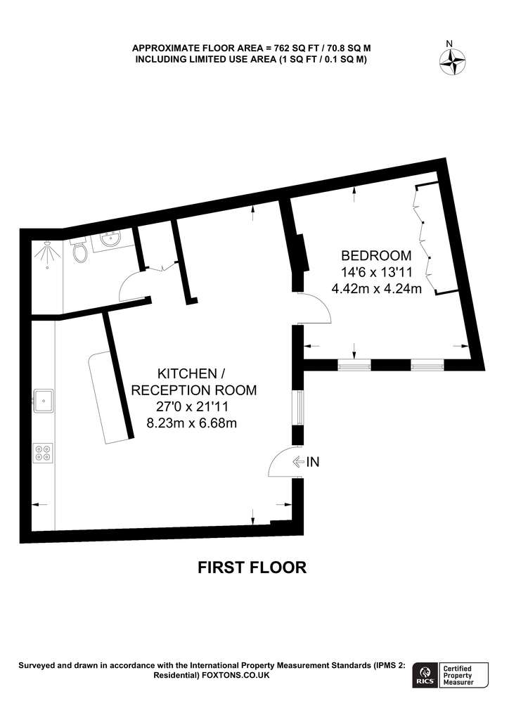 1 bedroom flat to rent - floorplan