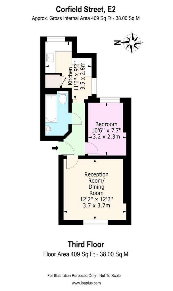 1 bedroom flat to rent - floorplan