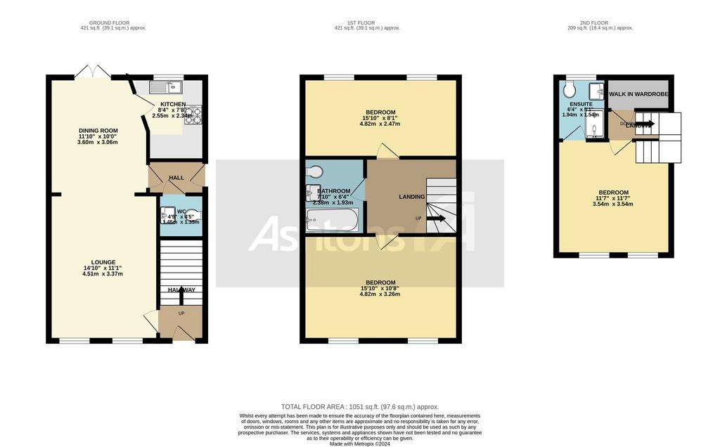 3 bedroom town house for sale - floorplan