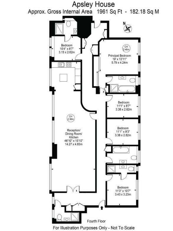 5 bedroom flat to rent - floorplan