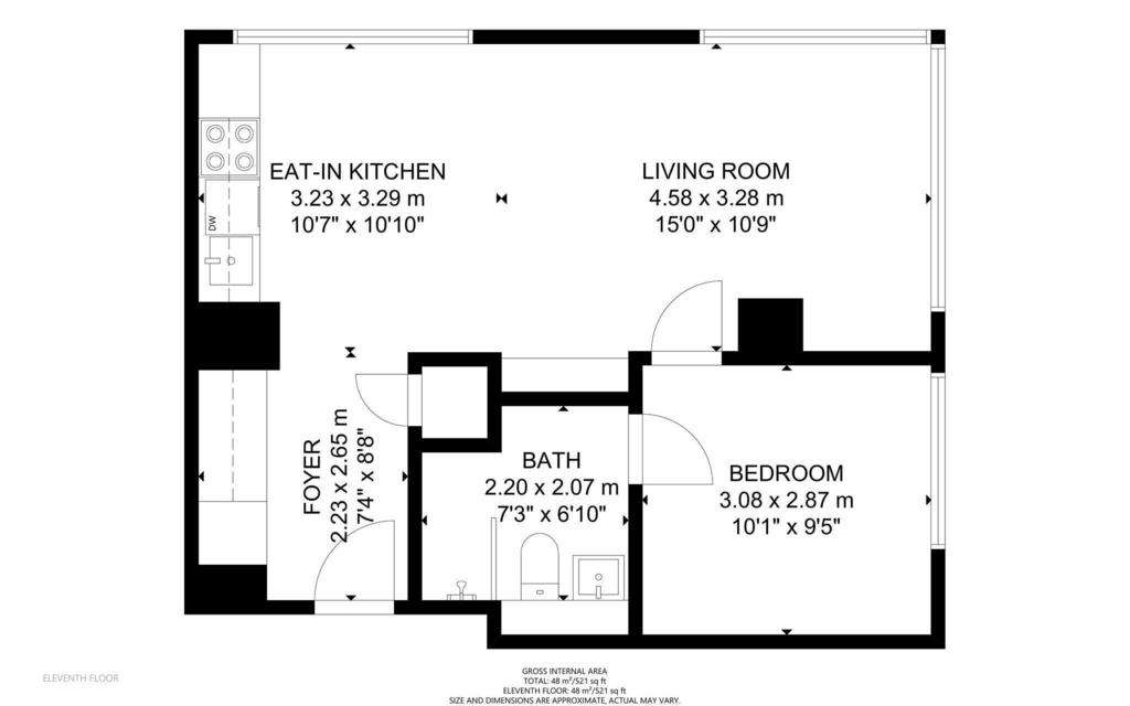 1 bedroom flat to rent - floorplan