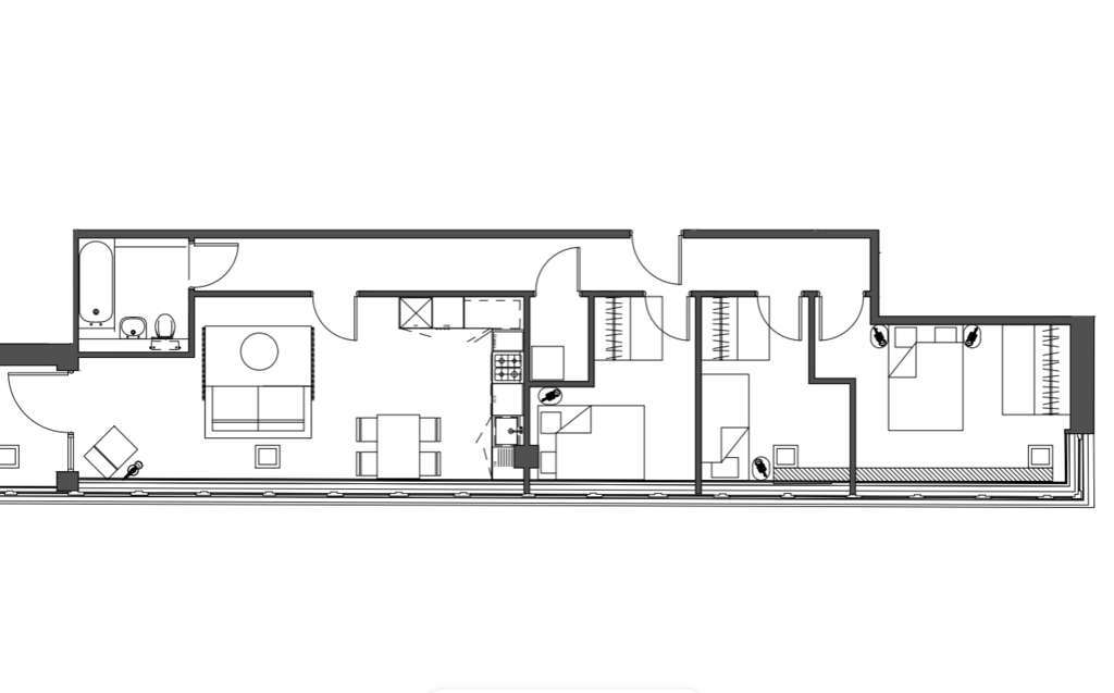 3 bedroom flat to rent - floorplan