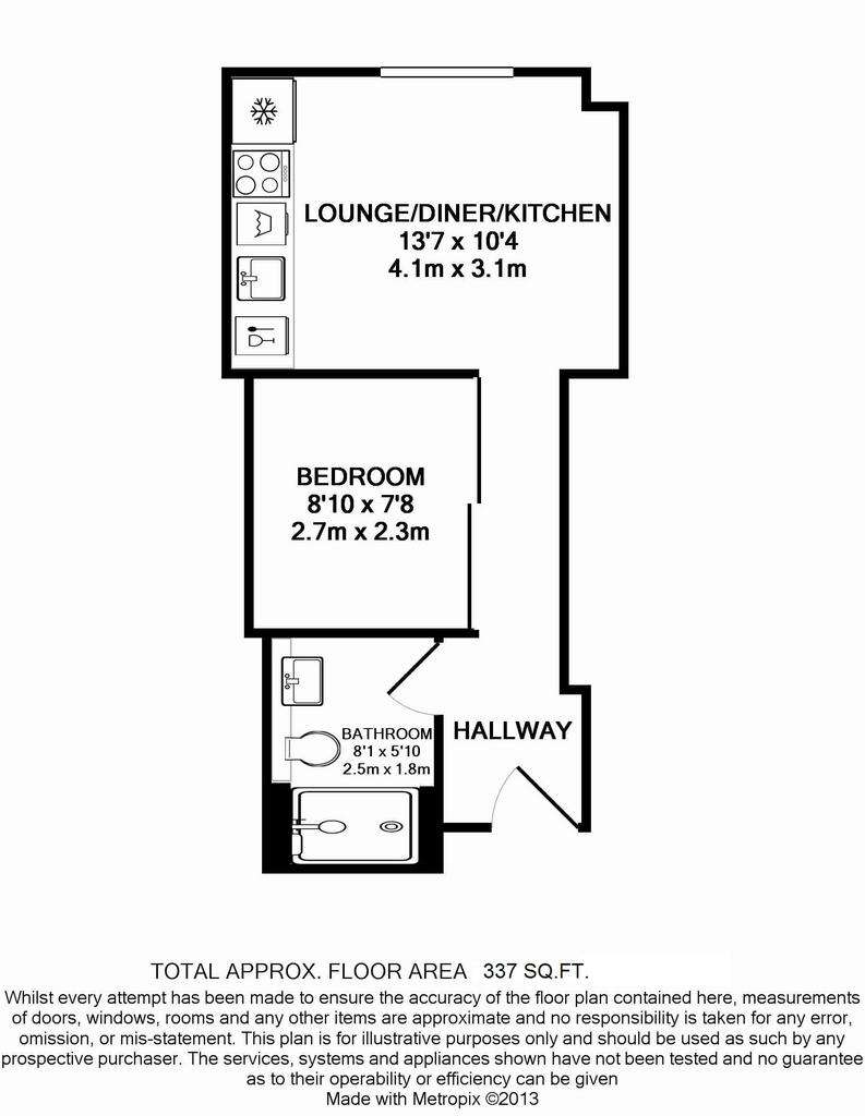 1 bedroom flat to rent - floorplan