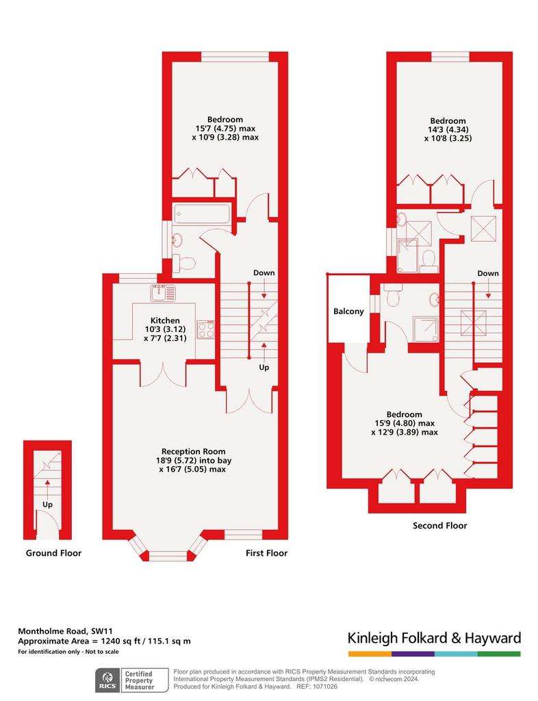 3 bedroom flat to rent - floorplan