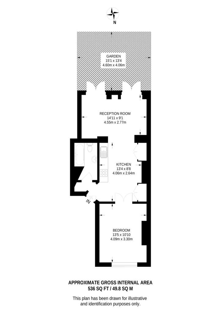 1 bedroom flat to rent - floorplan