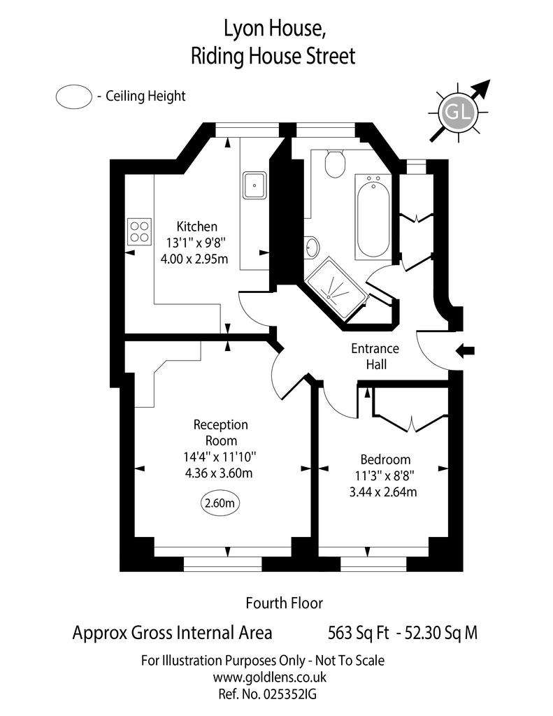 1 bedroom flat to rent - floorplan