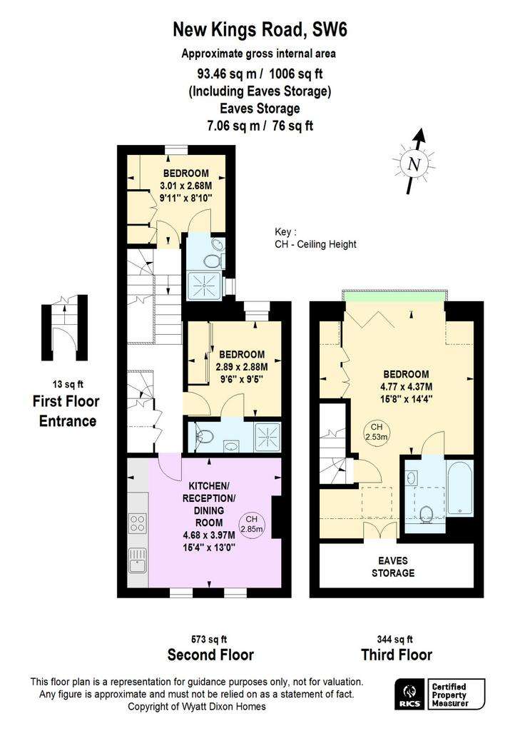 3 bedroom flat to rent - floorplan