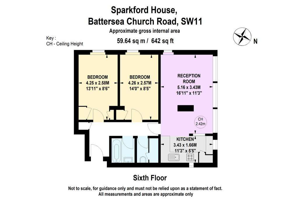 2 bedroom flat to rent - floorplan