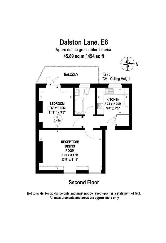 1 bedroom flat to rent - floorplan