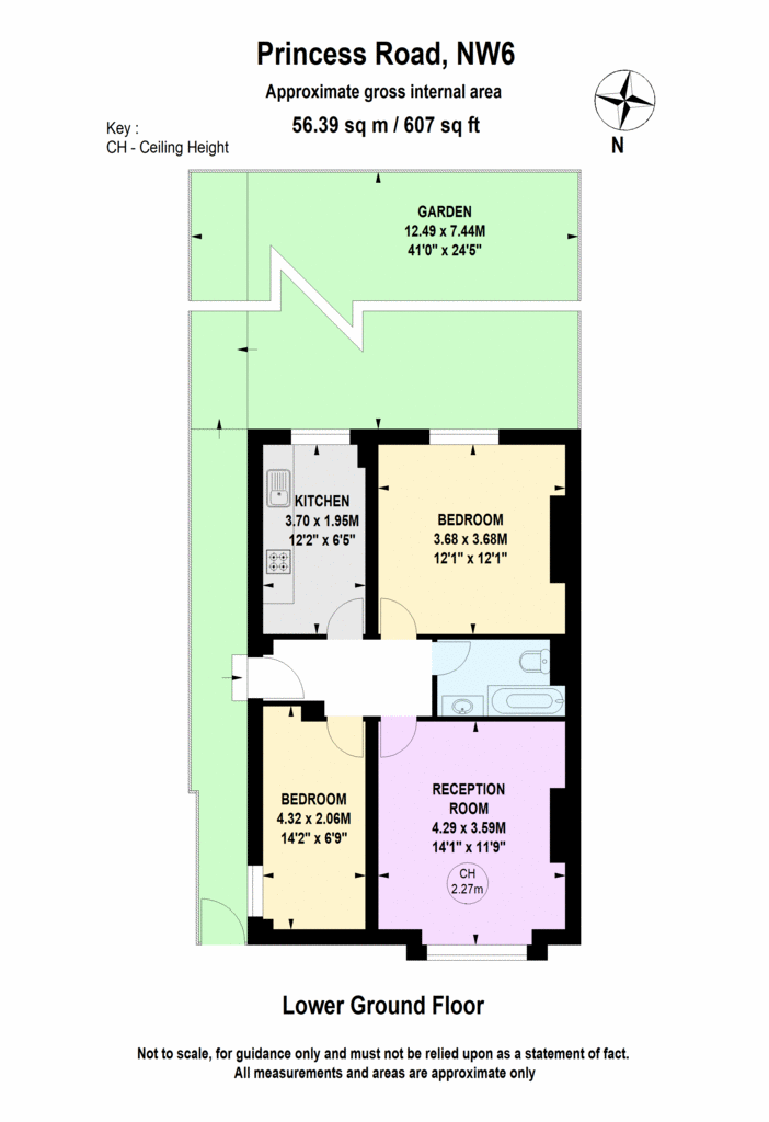 1 bedroom flat to rent - floorplan