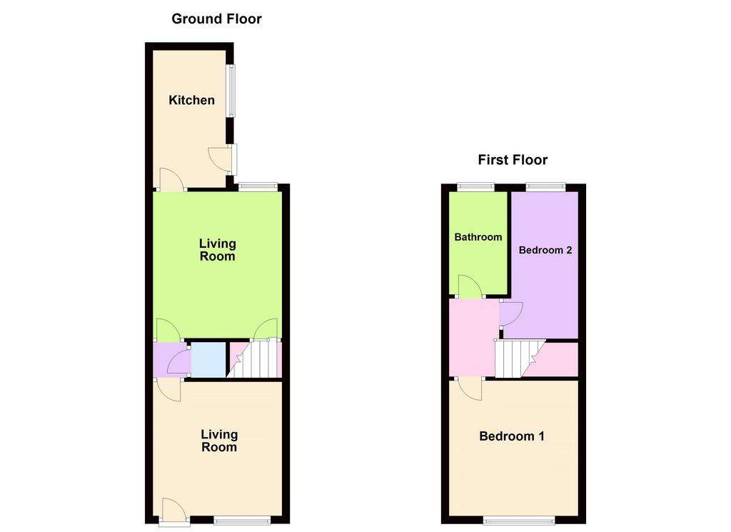 2 bedroom terraced house for sale - floorplan