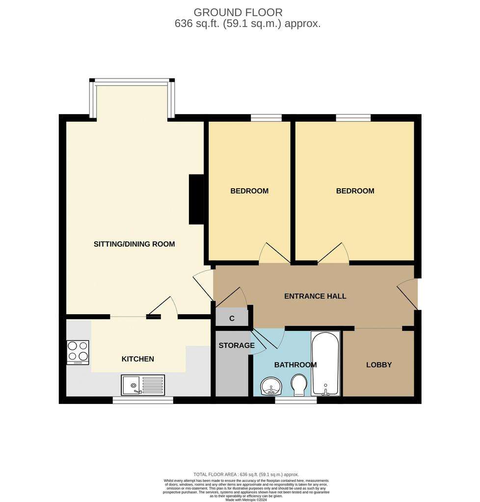 2 bedroom flat for sale - floorplan