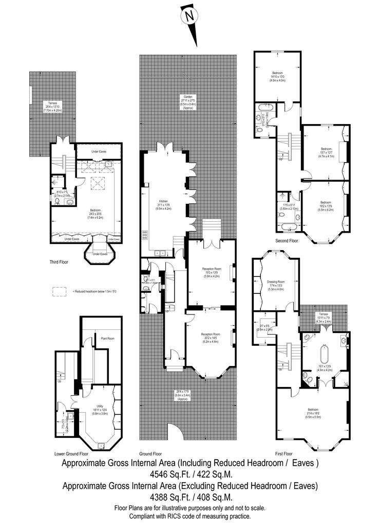 5 bedroom terraced house to rent - floorplan