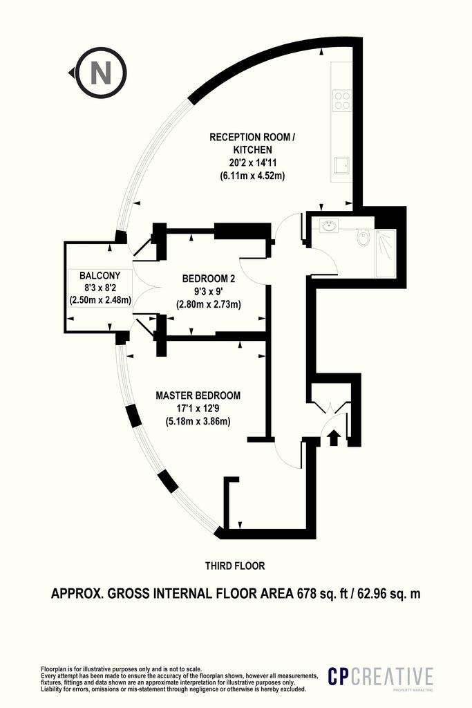 2 bedroom flat to rent - floorplan