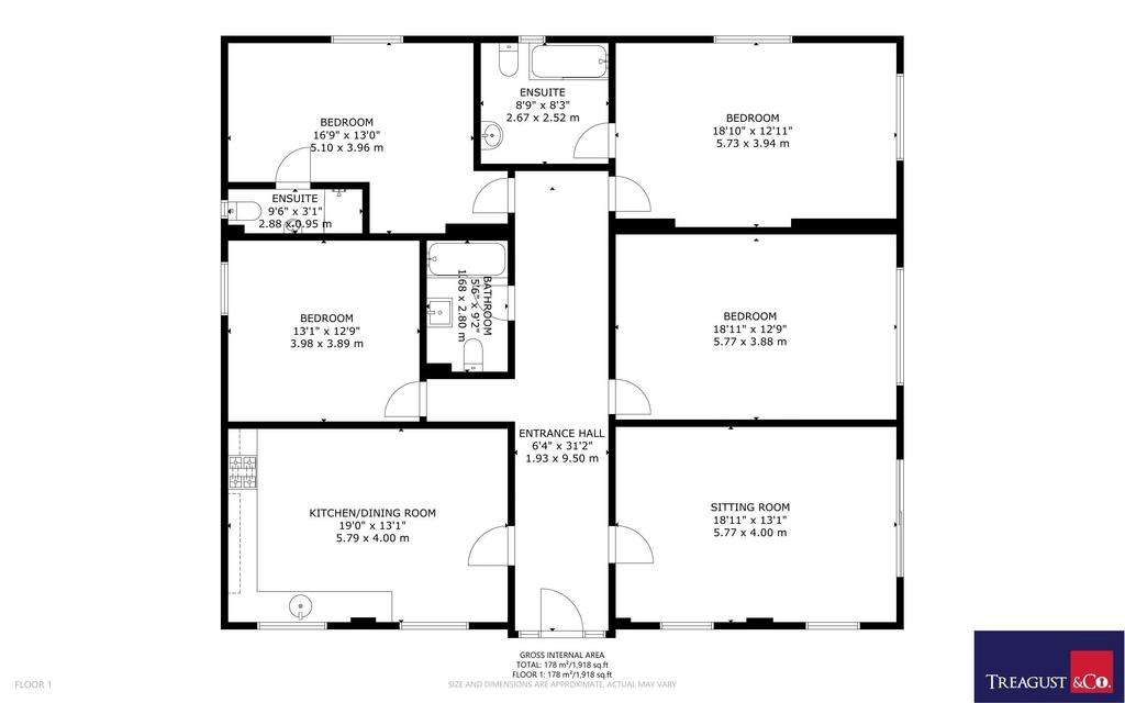 4 bedroom detached bungalow for sale - floorplan