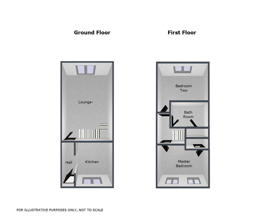 2 bedroom terraced house to rent - floorplan