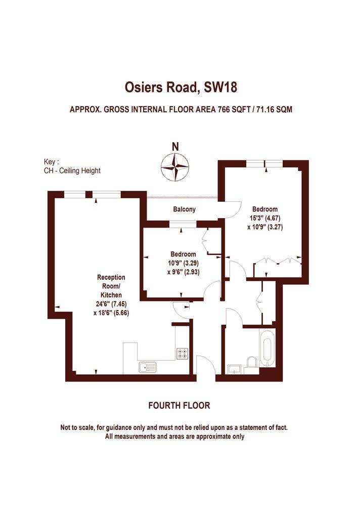 2 bedroom flat to rent - floorplan