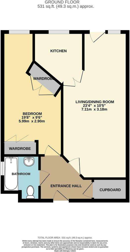 1 bedroom flat for sale - floorplan